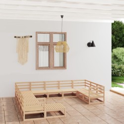 vidaXL 12-tlg. Garten-Lounge-Set Massivholz Kiefer