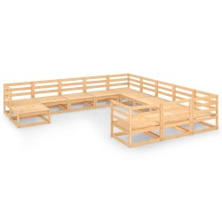 vidaXL 12-tlg. Garten-Lounge-Set Massivholz Kiefer