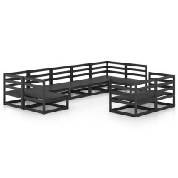 vidaXL 9-tlg. Garten-Lounge-Set Massivholz Kiefer