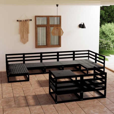 vidaXL 10-tlg. Garten-Lounge-Set Massivholz Kiefer
