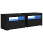vidaXL Nachttische 2 Stk. mit LEDs Schwarz 60x35x40 cm vidaXL Nachttische 2 Stk. mit LEDs Schwarz 60x35x40 cm