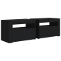 vidaXL Nachttische 2 Stk. mit LEDs Schwarz 60x35x40 cm vidaXL Nachttische 2 Stk. mit LEDs Schwarz 60x35x40 cm