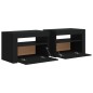 vidaXL Nachttische 2 Stk. mit LEDs Schwarz 60x35x40 cm vidaXL Nachttische 2 Stk. mit LEDs Schwarz 60x35x40 cm