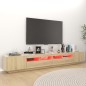 vidaXL TV-Schrank mit LED-Leuchten Sonoma-Eiche 260x35x40 cm vidaXL TV-Schrank mit LED-Leuchten Sonoma-Eiche 260x35x40 cm