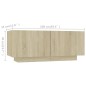 vidaXL TV-Schrank mit LED-Leuchten Sonoma-Eiche 260x35x40 cm vidaXL TV-Schrank mit LED-Leuchten Sonoma-Eiche 260x35x40 cm