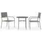 vidaXL 3-tlg. Garten-Essgruppe Poly Rattan Grau vidaXL 3-tlg. Garten-Essgruppe Poly Rattan Grau