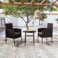 vidaXL 3-tlg. Garten-Essgruppe Poly Rattan Schwarz vidaXL 3-tlg. Garten-Essgruppe Poly Rattan Schwarz