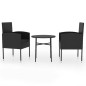 vidaXL 3-tlg. Garten-Essgruppe Poly Rattan Schwarz vidaXL 3-tlg. Garten-Essgruppe Poly Rattan Schwarz