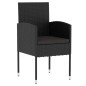 vidaXL 3-tlg. Garten-Essgruppe Poly Rattan Schwarz vidaXL 3-tlg. Garten-Essgruppe Poly Rattan Schwarz