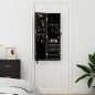 Schmuckschrank mit Spiegel Wandmontage Schwarz 30x8,5x106 cm Schmuckschrank mit Spiegel Wandmontage Schwarz 30x8,5x106 cm