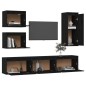 vidaXL TV-Schränke 6 Stk. Schwarz Massivholz Kiefer vidaXL TV-Schränke 6 Stk. Schwarz Massivholz Kiefer