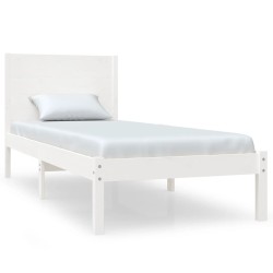vidaXL Massivholzbett Weiß 90x190 cm