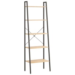 vidaXL Standregal 5 Böden Hellbraun und Schwarz 56x35x174 cm