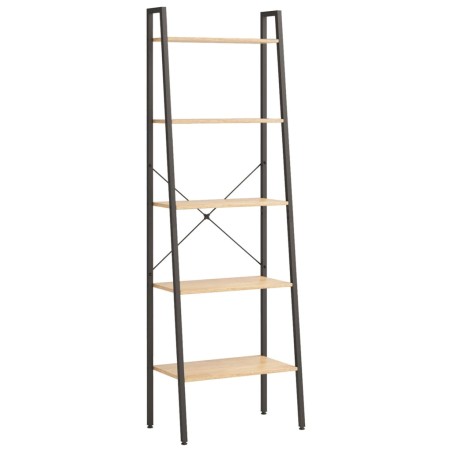vidaXL Standregal 5 Böden Hellbraun und Schwarz 56x35x174 cm
