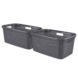 Curver Wäschekorb-Set Style 2x45 L Anthrazit