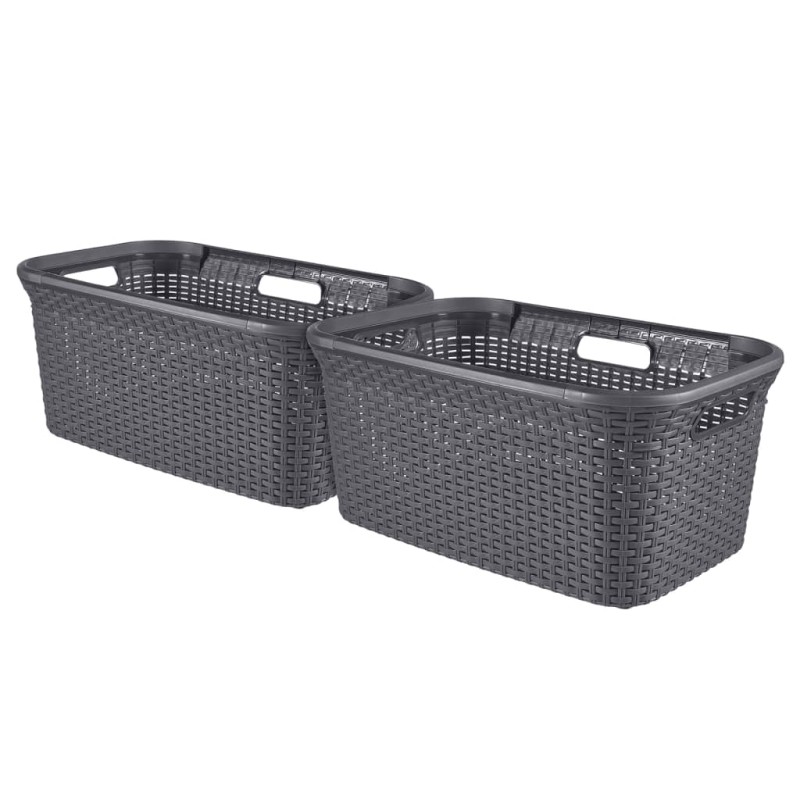 Curver Wäschekorb-Set Style 2x45 L Anthrazit Curver Wäschekorb-Set Style 2x45 L Anthrazit
