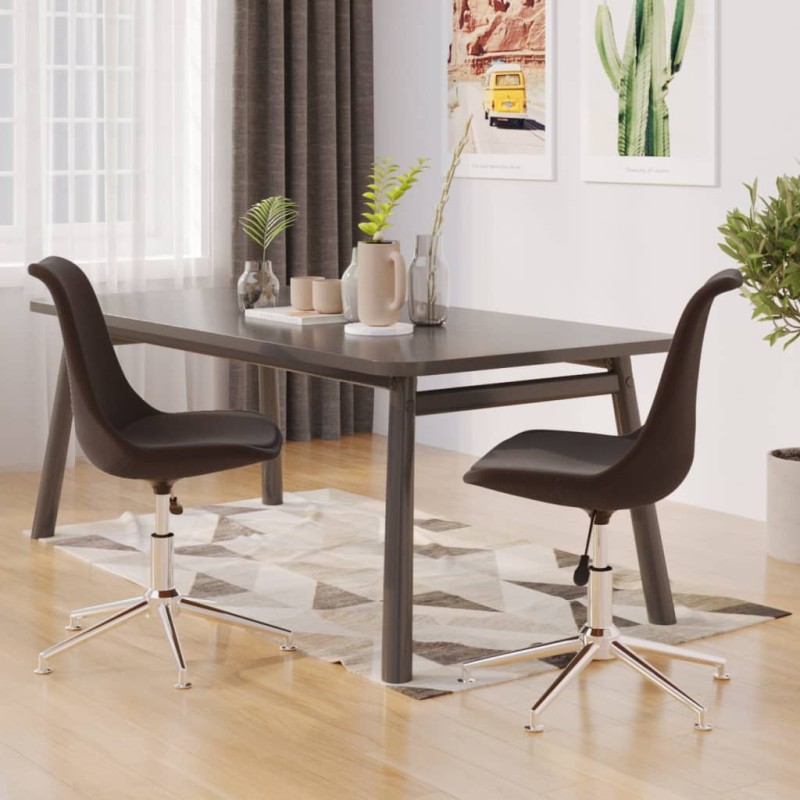 vidaXL Esszimmerstühle 2 Stk. Drehbar Dunkelbraun Stoff vidaXL Esszimmerstühle 2 Stk. Drehbar Dunkelbraun Stoff