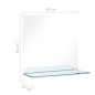 vidaXL Wandspiegel mit Regal 60×60 cm Hartglas vidaXL Wandspiegel mit Regal 60×60 cm Hartglas
