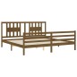 vidaXL Massivholzbett mit Kopfteil Honigbraun 200x200 cm vidaXL Massivholzbett mit Kopfteil Honigbraun 200x200 cm