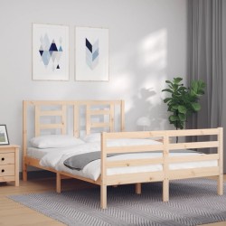 vidaXL Massivholzbett mit Kopfteil