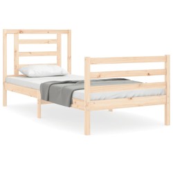 vidaXL Massivholzbett mit Kopfteil 90x200 cm