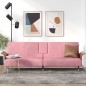 Schlafsofa mit Getränkehaltern Rosa Samt Schlafsofa mit Getränkehaltern Rosa Samt