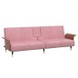 Schlafsofa mit Getränkehaltern Rosa Samt Schlafsofa mit Getränkehaltern Rosa Samt