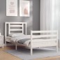 vidaXL Massivholzbett mit Kopfteil Weiß 100x200 cm vidaXL Massivholzbett mit Kopfteil Weiß 100x200 cm