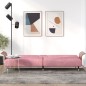 Schlafsofa mit Getränkehaltern Rosa Samt Schlafsofa mit Getränkehaltern Rosa Samt