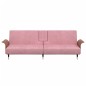 Schlafsofa mit Getränkehaltern Rosa Samt Schlafsofa mit Getränkehaltern Rosa Samt