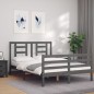 vidaXL Massivholzbett mit Kopfteil Grau 140x200 cm vidaXL Massivholzbett mit Kopfteil Grau 140x200 cm