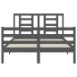vidaXL Massivholzbett mit Kopfteil Grau 140x200 cm vidaXL Massivholzbett mit Kopfteil Grau 140x200 cm