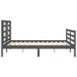vidaXL Massivholzbett mit Kopfteil Grau 140x200 cm vidaXL Massivholzbett mit Kopfteil Grau 140x200 cm