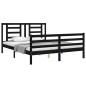 vidaXL Massivholzbett mit Kopfteil Schwarz 160x200 cm vidaXL Massivholzbett mit Kopfteil Schwarz 160x200 cm