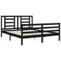 vidaXL Massivholzbett mit Kopfteil Schwarz 160x200 cm vidaXL Massivholzbett mit Kopfteil Schwarz 160x200 cm