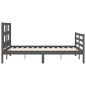 vidaXL Massivholzbett mit Kopfteil Grau 140x190 cm vidaXL Massivholzbett mit Kopfteil Grau 140x190 cm