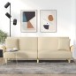 Schlafsofa mit Armlehnen Creme Stoff Schlafsofa mit Armlehnen Creme Stoff