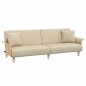Schlafsofa mit Armlehnen Creme Stoff Schlafsofa mit Armlehnen Creme Stoff