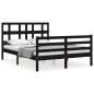 vidaXL Massivholzbett mit Kopfteil Schwarz 120x200 cm vidaXL Massivholzbett mit Kopfteil Schwarz 120x200 cm