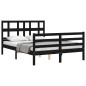 vidaXL Massivholzbett mit Kopfteil Schwarz 120x200 cm vidaXL Massivholzbett mit Kopfteil Schwarz 120x200 cm