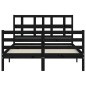 vidaXL Massivholzbett mit Kopfteil Schwarz 120x200 cm vidaXL Massivholzbett mit Kopfteil Schwarz 120x200 cm