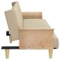 Schlafsofa mit Armlehnen Creme Stoff Schlafsofa mit Armlehnen Creme Stoff