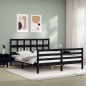 vidaXL Massivholzbett mit Kopfteil Schwarz 160x200 cm vidaXL Massivholzbett mit Kopfteil Schwarz 160x200 cm