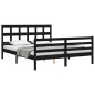 vidaXL Massivholzbett mit Kopfteil Schwarz 160x200 cm vidaXL Massivholzbett mit Kopfteil Schwarz 160x200 cm
