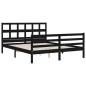 vidaXL Massivholzbett mit Kopfteil Schwarz 160x200 cm vidaXL Massivholzbett mit Kopfteil Schwarz 160x200 cm