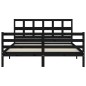 vidaXL Massivholzbett mit Kopfteil Schwarz 160x200 cm vidaXL Massivholzbett mit Kopfteil Schwarz 160x200 cm
