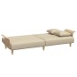 Schlafsofa mit Armlehnen Creme Stoff Schlafsofa mit Armlehnen Creme Stoff