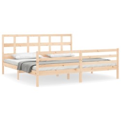 vidaXL Massivholzbett mit Kopfteil 200x200 cm