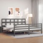 vidaXL Massivholzbett mit Kopfteil Grau 200x200 cm vidaXL Massivholzbett mit Kopfteil Grau 200x200 cm