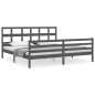 vidaXL Massivholzbett mit Kopfteil Grau 200x200 cm vidaXL Massivholzbett mit Kopfteil Grau 200x200 cm